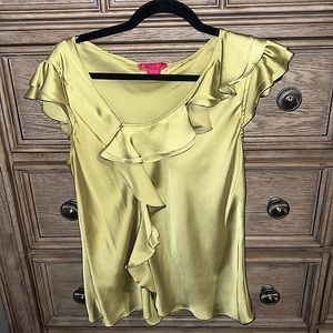 Satin ruffle top